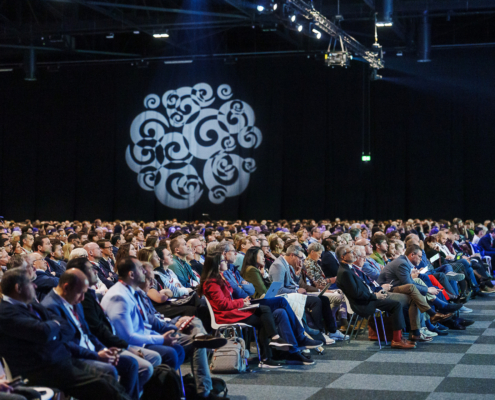 A full lecture room at ESOC 2026 session