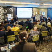 ESO EAST Meeting Room during ESOC 2026. Francesca R Pezella speaking