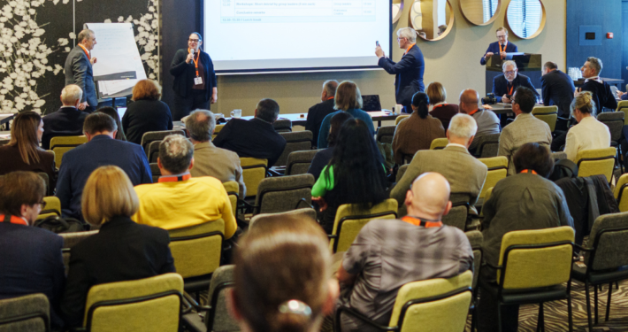 ESO EAST Meeting Room during ESOC 2026. Francesca R Pezella speaking