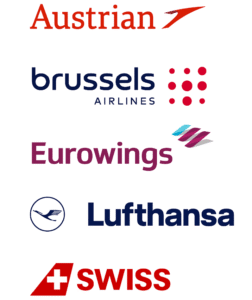 ESOC2026 Lufthansa Logo Logo of Austrian, Burssels, Eurowings, Lufthansa and Swiss Airlines