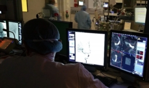 Dr Ionescu personal archive photographs from the 2020 ESO Department-to-Department Visit Programme at the Centre Hospitalier Universitaire Dupuytren, Interventional Neuroradiology Department, Limoges, France